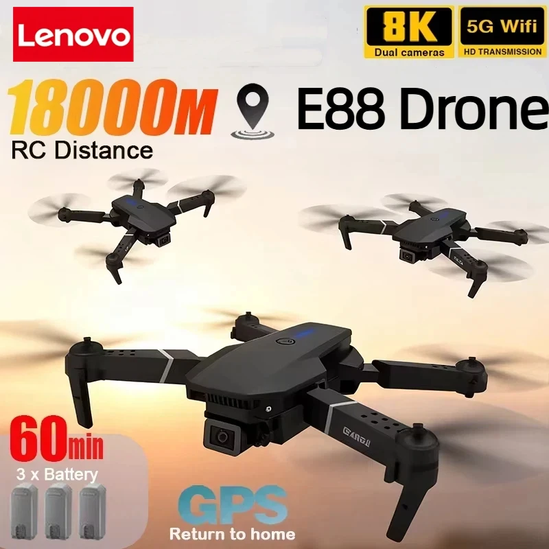 Drone Camera Wide Angle - Lenovo New E88 Pro WIFI FPV