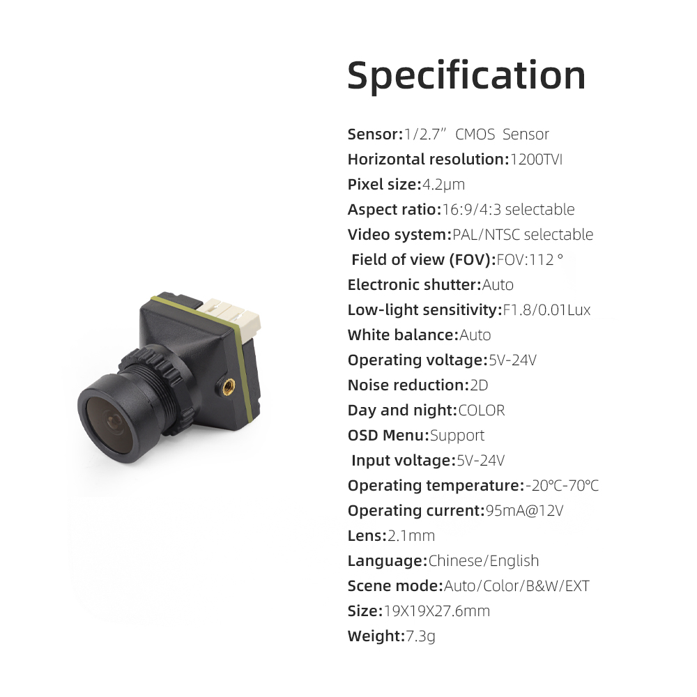 HGLRC L1 FPV Camera 1200TVL HD - Drone Camera Wide Angle recension och pris